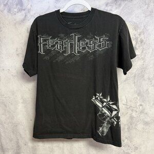 Fearless Grunge T Shirt Mens Medium 19.5x25 Black Y2K Style